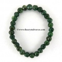 Green Aventurine Faceted Drumpolished Round Beads Bracelet